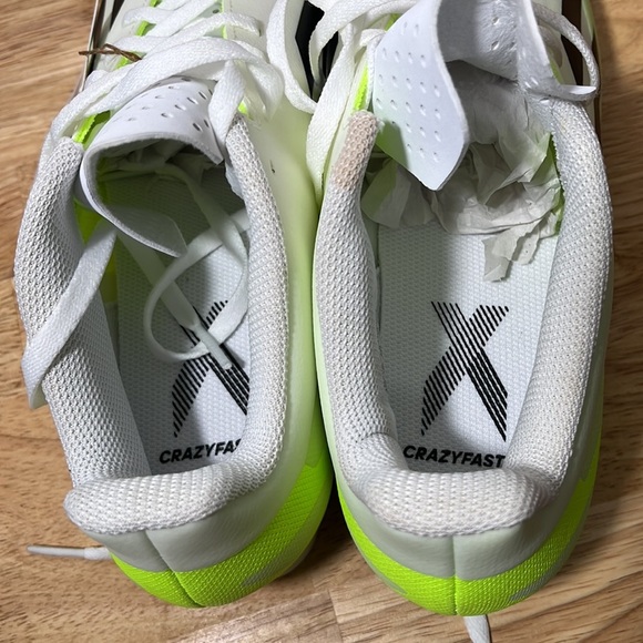 NEW Adidas 7 1/2 M/ 8 1/2 W Cleats X Crazyfast Neon White‎ - Picture 10 of 12